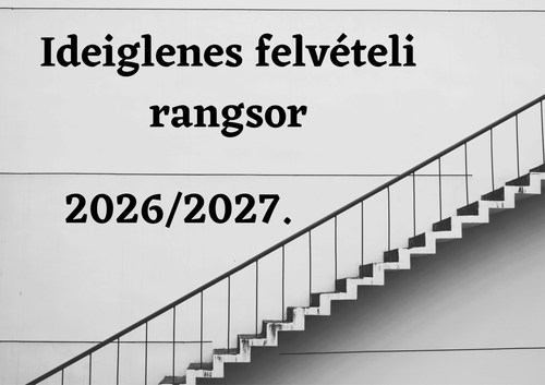 Ideiglenes felvételi jegyzék 2026